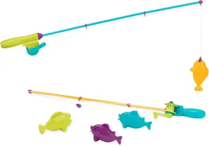 Battat – Play Rod & Reel – Wind-Up Magnetic Lure – 2 Rods & 4 Colorful Fish – Beach & Water Toys – 3 Years   – Magnetic Fishing Set