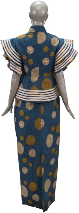 BAZINRICHE Women African Dresses Clothing Dashiki Bazin Riche Dress Women Skirt Set Print Ankara Zipper Top