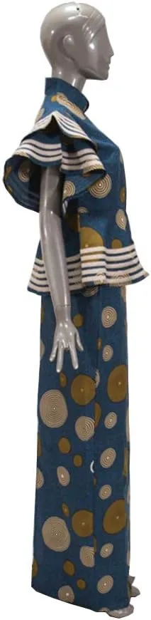 BAZINRICHE Women African Dresses Clothing Dashiki Bazin Riche Dress Women Skirt Set Print Ankara Zipper Top
