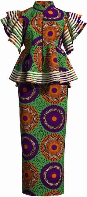 BAZINRICHE Women African Dresses Clothing Dashiki Bazin Riche Dress Women Skirt Set Print Ankara Zipper Top