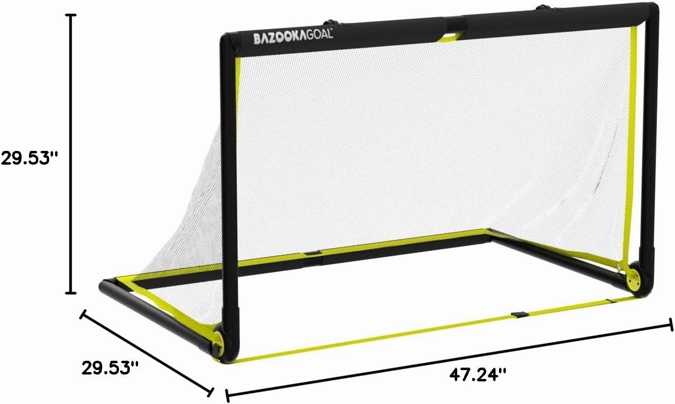 BazookaGoal Original Solid Frame Pop Up Goal - Folding Mini Soccer Goal for Kids and Adults - Portable Goal Post - Easy to Set-up & Steady