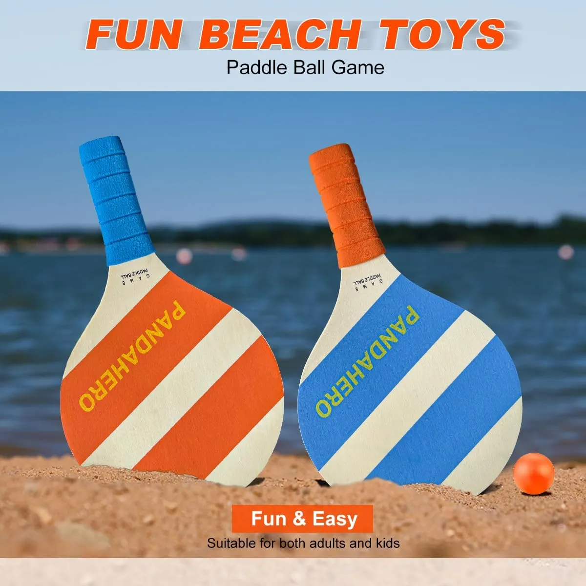 Beach Paddle Ball Replacement Set - 12 Colorful High Visibility Waterproof Balls, Suitable for Smash Ball, Pro Kadima, and All Kinds of Outdoor Beach Paddle Games
