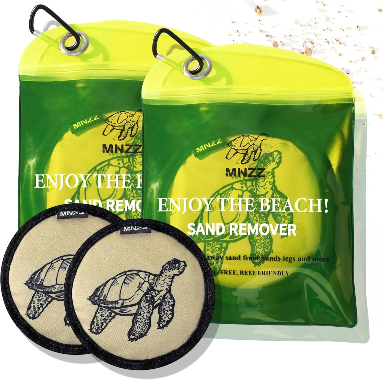 Beach Sand Remover Sand Eraser Kids Adult Women Men Summer Essentials Sunscreen Chair Cover Towel Blanket Shell Tote Bag Tent Umbrellas Shovel Toy Castle Building Cup Holder Clip Hat Canopy Shade 2Pcs