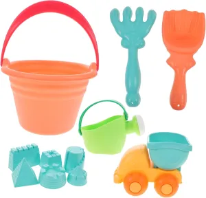 Beach Set 5 Toys Boys and Girls Summer Bucket Spade Plastic Multi-use Playthings Random Style