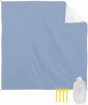 Beach Blanket, Solid Color Light Blue Sandproof Waterproof Outdoor Mat Quick Drying Beach Accessories for Vacation Holiday Picnic Camping, 79"x83" for 1-4 Adults
