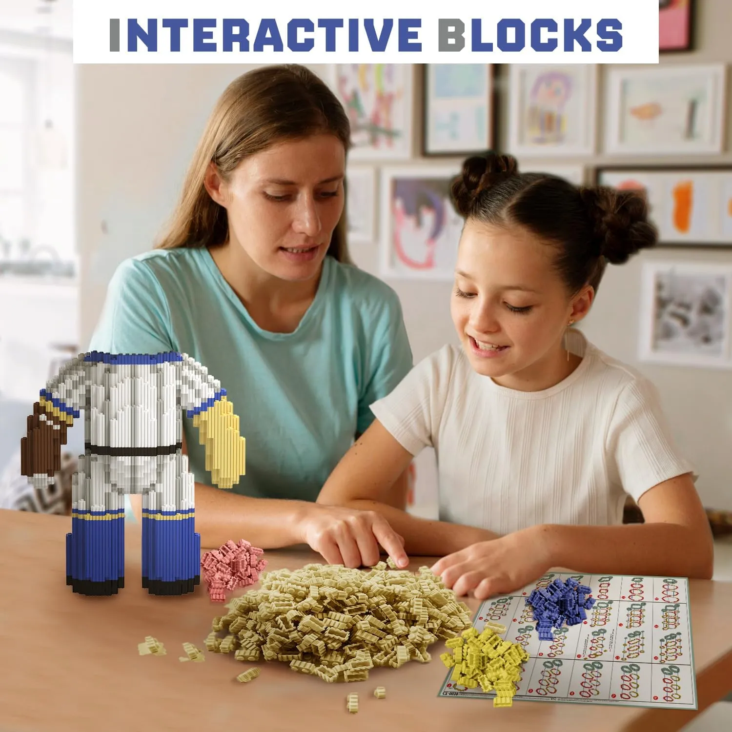 Bear Building Blocks (4500PCS) | 700% Bear Display Model | Micro 3D Animal Building Blocks | Fluorescence Design for Adults & Kids | Idea for Home & Office Decor |3D Instruction