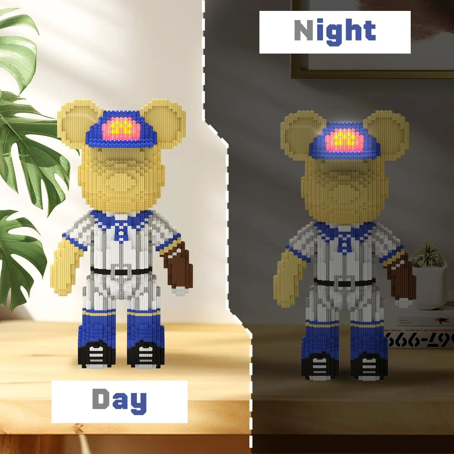 Bear Building Blocks (4500PCS) | 700% Bear Display Model | Micro 3D Animal Building Blocks | Fluorescence Design for Adults & Kids | Idea for Home & Office Decor |3D Instruction