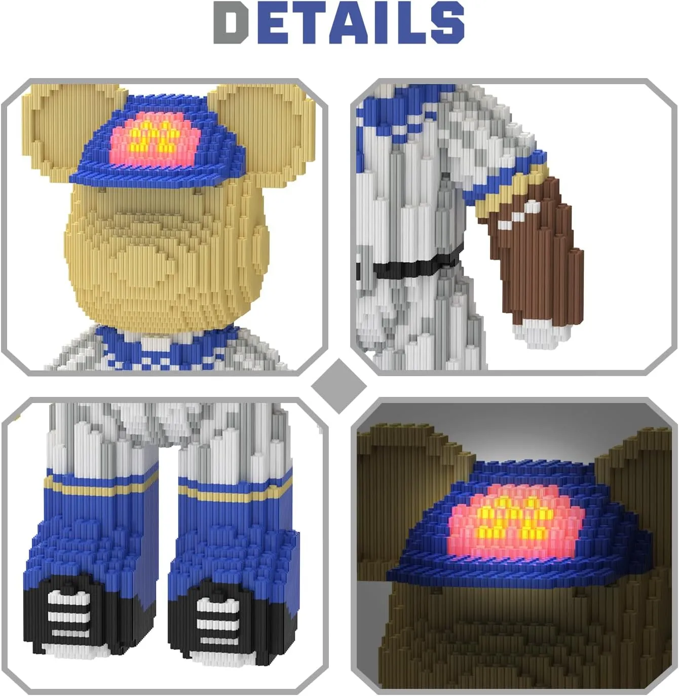 Bear Building Blocks (4500PCS) | 700% Bear Display Model | Micro 3D Animal Building Blocks | Fluorescence Design for Adults & Kids | Idea for Home & Office Decor |3D Instruction