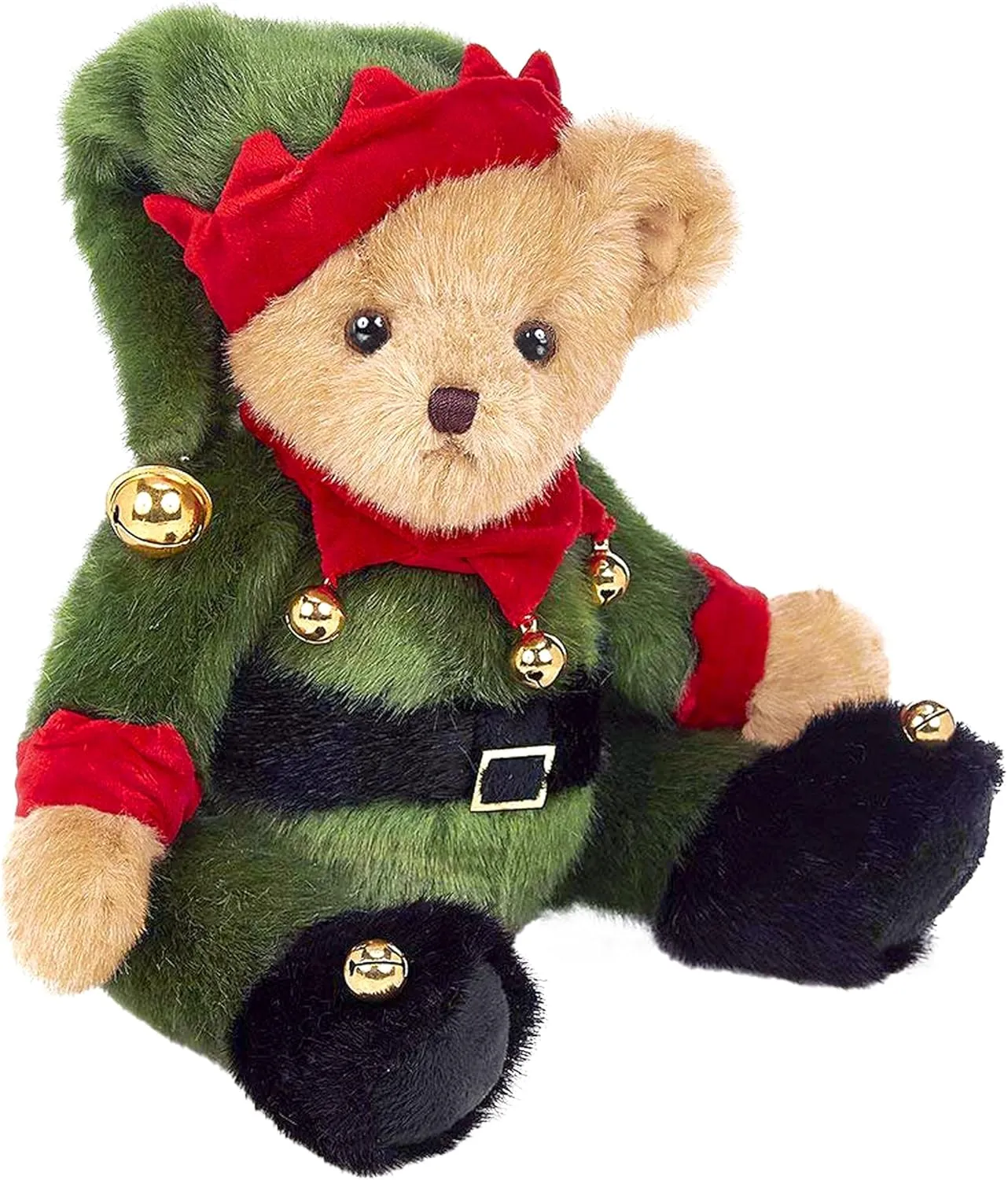 Bearington Jingle Toes Christmas Bear Plush, 14 Inch Christmas Stuffed Animal Teddy Bear, Ideal Elf Stuffed Animal Gift for Toddlers, Kids & Teens