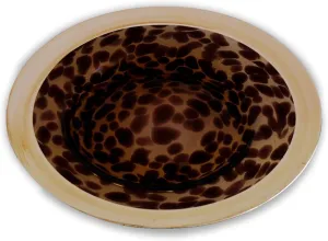 Beatriz Ball GLASS Tortoise and Gold Round Platter