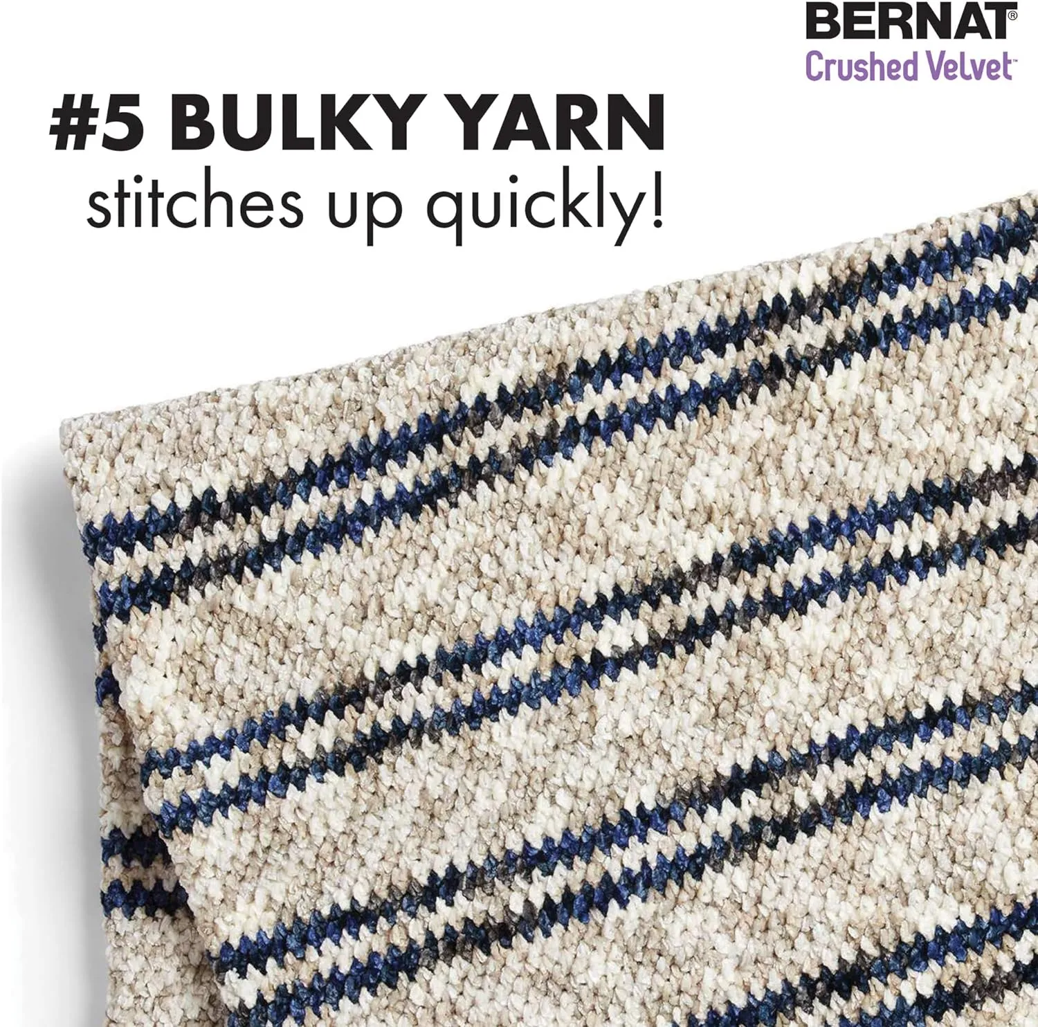 Bernat Crushed Velvet Blue Brilliance Yarn - 2 Pack of 300g/10.5oz - Polyester - 5 Bulky - 315 Yards - Knitting/Crochet