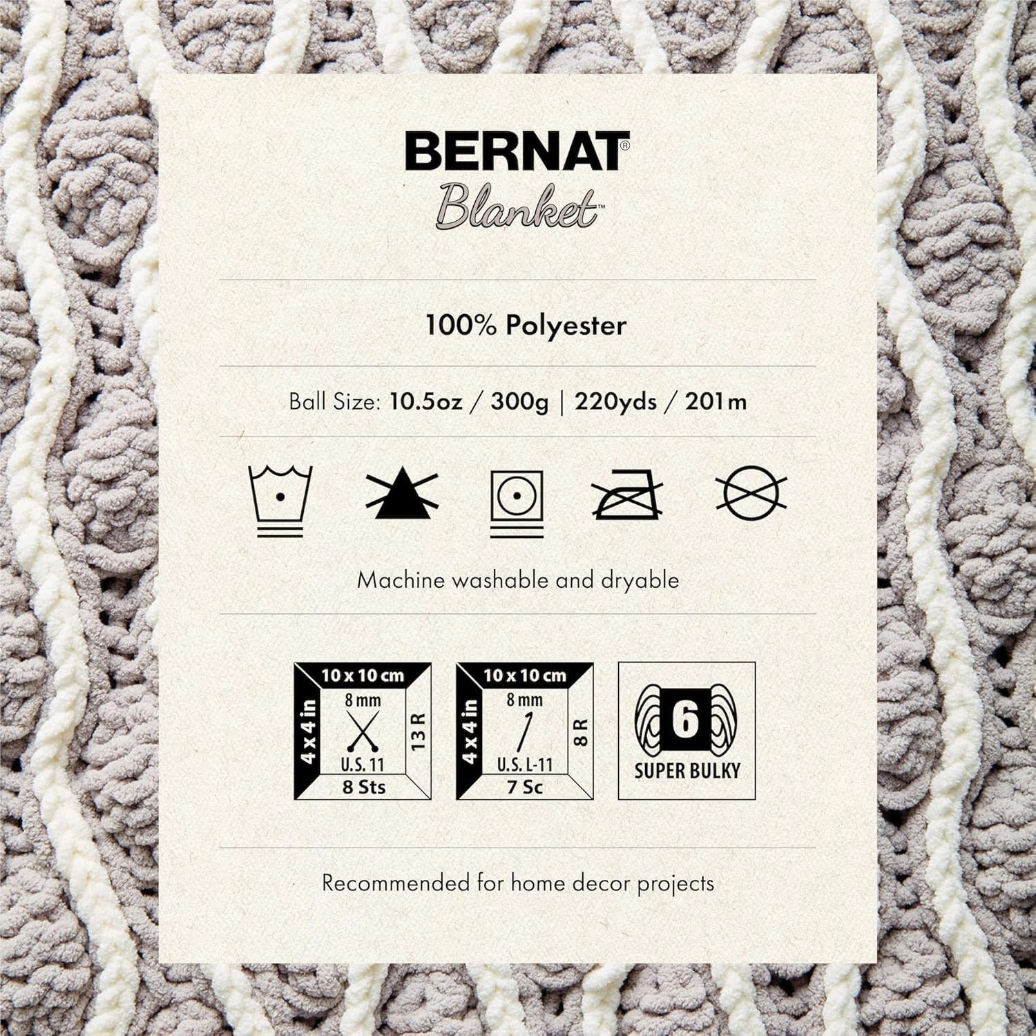 Bernat Blanket BB Twilight Yarn - 2 Pack of 300g/10.5 oz - 100% Polyester - #6 Super Bulky - 220 Yards - Knitting/Crochet