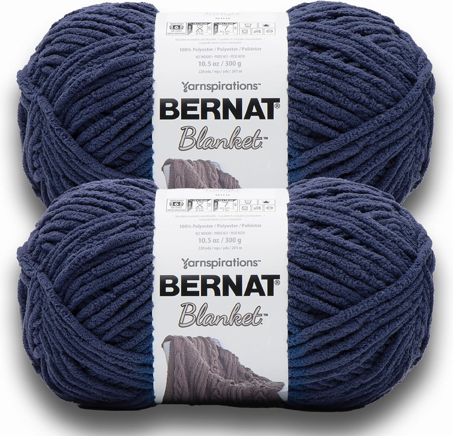 Bernat Blanket BB Twilight Yarn - 2 Pack of 300g/10.5 oz - 100% Polyester - #6 Super Bulky - 220 Yards - Knitting/Crochet