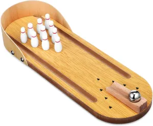 BESPORTBLE 1 Set Set Bowling Game Tabletop Tiny Adults Item Mini Little Party Bowling Indoor Bowling Ball Bowling Table Games Bowling Accessories Wooden