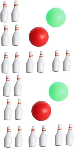 BESPORTBLE 4 Sets Mini Bowling Set Miniature Bowling Pins Balls Perfect for Dollhouse Decorations