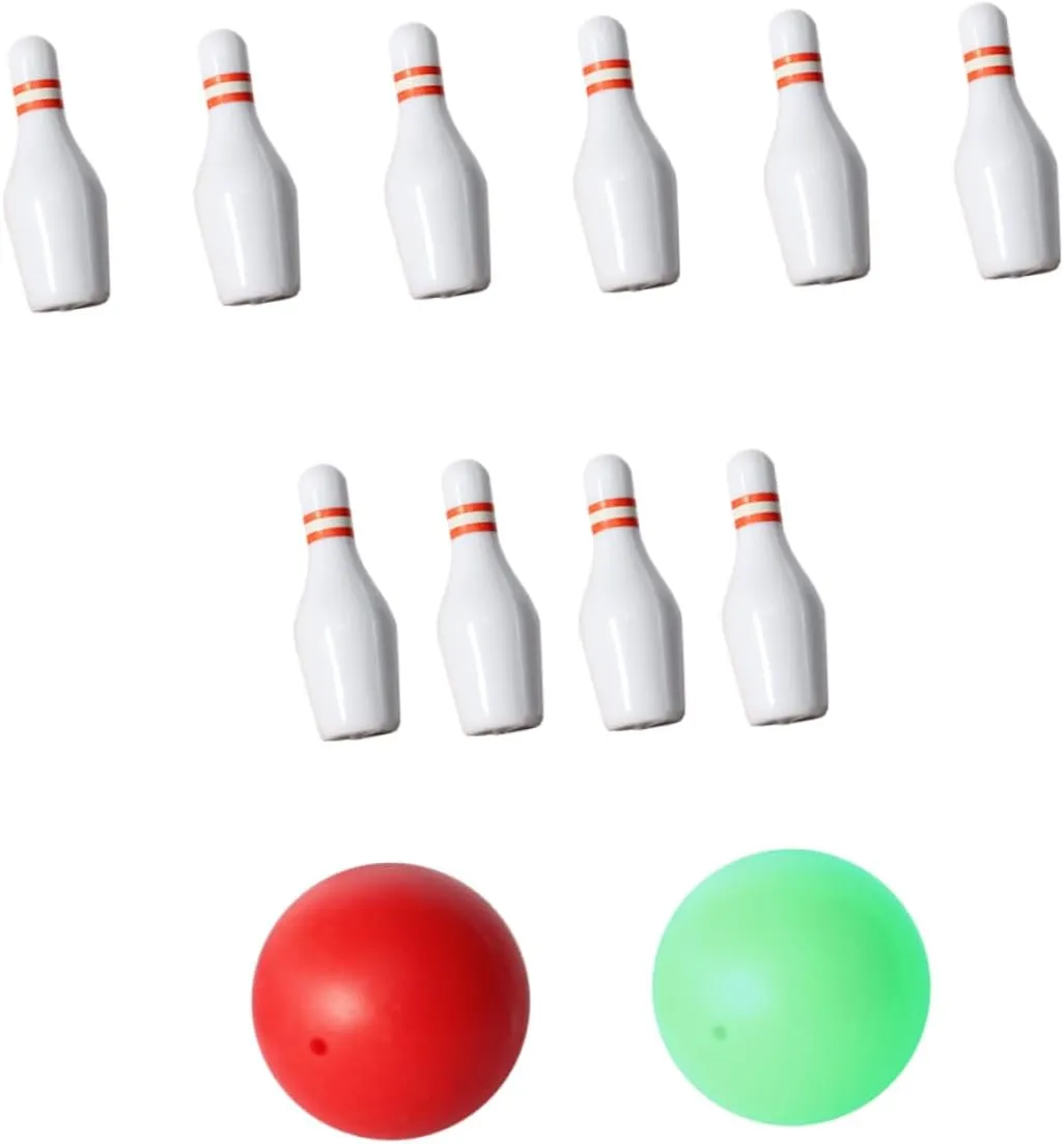 BESPORTBLE 4 Sets Mini Bowling Set Miniature Bowling Pins Balls Perfect for Dollhouse Decorations