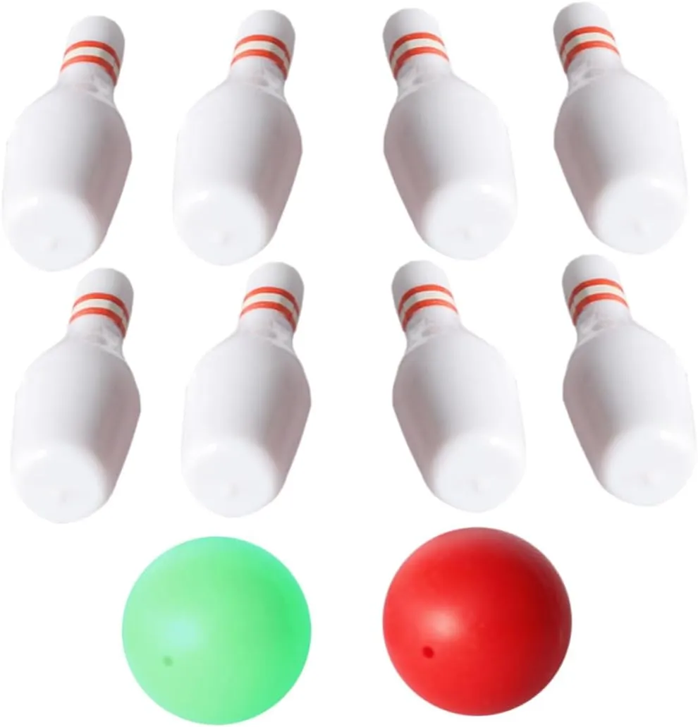 BESPORTBLE 4 Sets Mini Bowling Set Miniature Bowling Pins Balls Perfect for Dollhouse Decorations