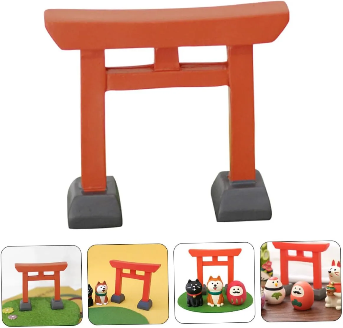 BESPORTBLE 4pcs Miniature Door Ornament for Dollhouse Toy Decor Resin Fairy Door Mini House
