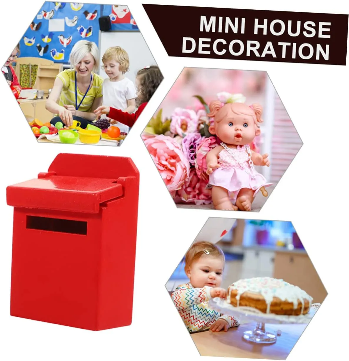BESPORTBLE 5sets Wooden Mini Mailbox Craft DIY Dollhouse Accessory Miniature Mailbox Model 2pcs*5