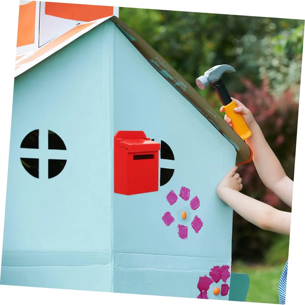 BESPORTBLE 5sets Wooden Mini Mailbox Craft DIY Dollhouse Accessory Miniature Mailbox Model 2pcs*5