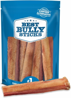 Best Bully Sticks 6 Inch Thick Bully Sticks for Dogs - 5 Count (Pack of 1) - All-Natural, Grass-Fed Beef, Single Ingredient, Grain and Rawhide Free - Large Breeds