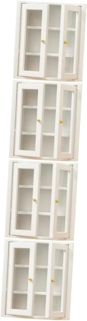 BESTonZON 4pcs Miniature Cabinet Model Tiny House Decor with Realistic Design Stylish Adornment for Dollhouse Excellent Workmanship Furniture for Micro Landscape Layout