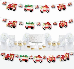 Big Dot of Happiness Christmas Train - Holiday Party DIY Decorations - Clothespin Garland Banner - 44 Pieces