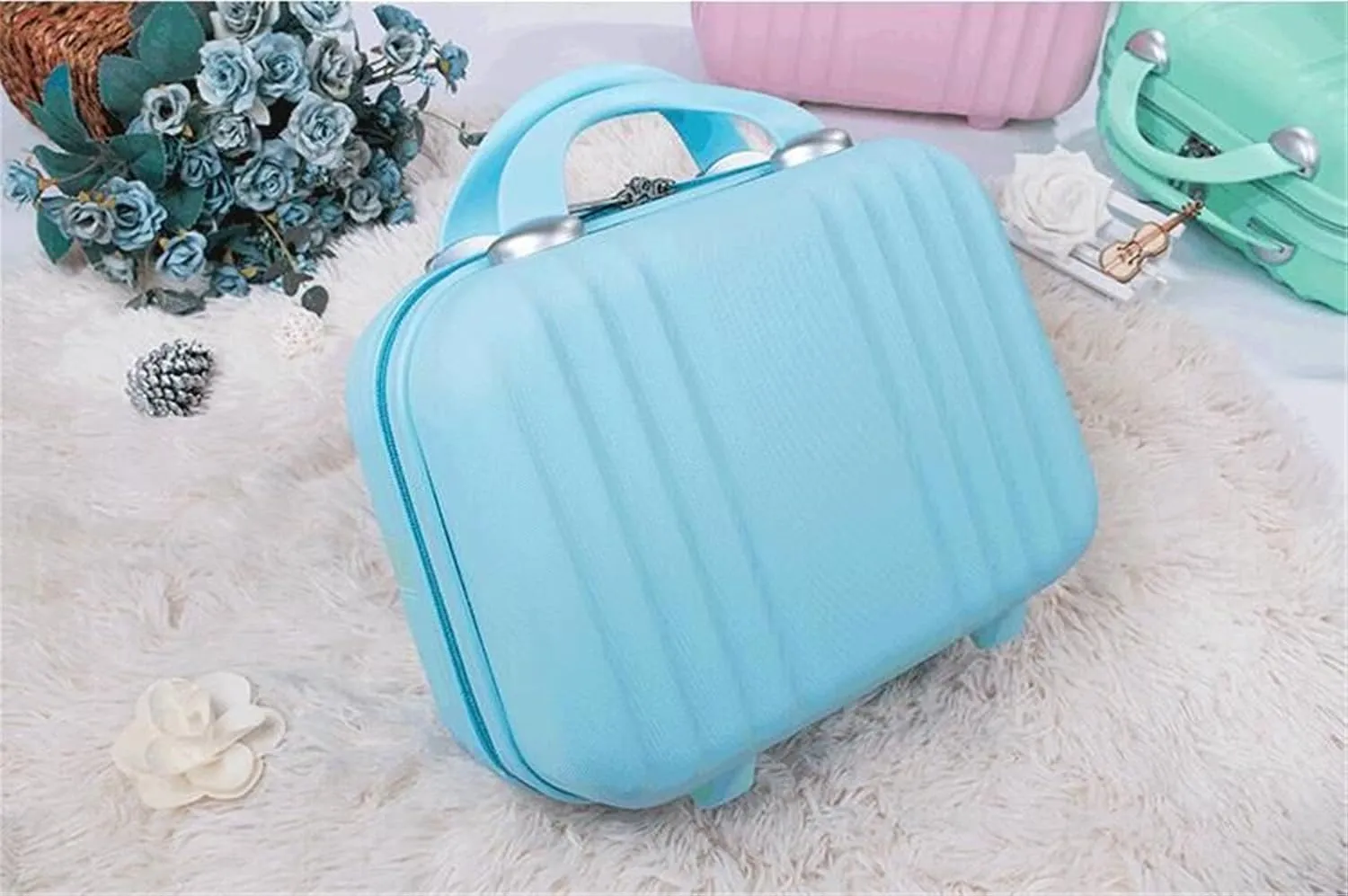 Bilateral Stripe Typ ABS Polychrome Mini Travel Luggage For Princess Girls Or Women lady