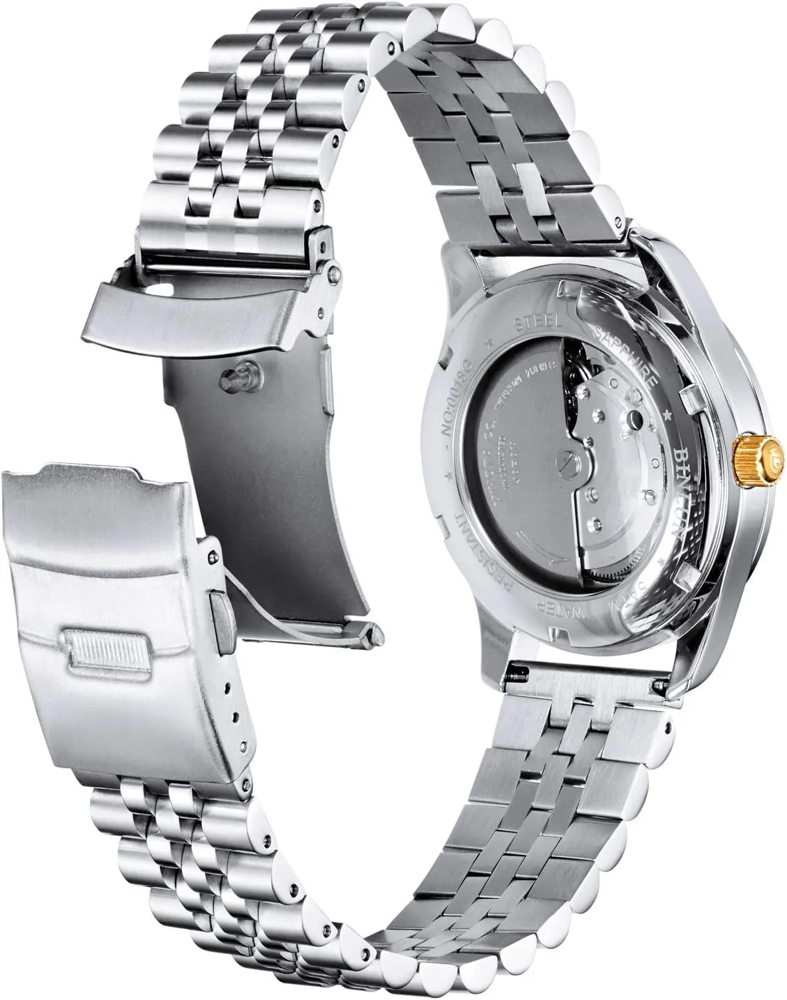 BINLUN Stainless Steel Watch Band Replacement Metal Watch Strap with Double Locking Foldover Clasp for Men Women 18mm 20mm 22mm 24mm 26mm in Silver, Gold, Black, Rose Gold, Two Toned