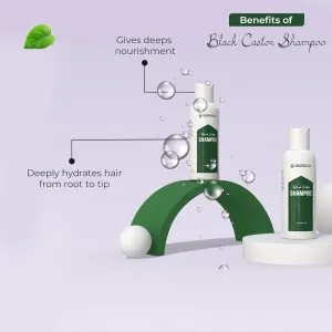 Black Castor Rosemary Shampoo, Sulfate Free, with Aloe, Suitable for All Hair Types