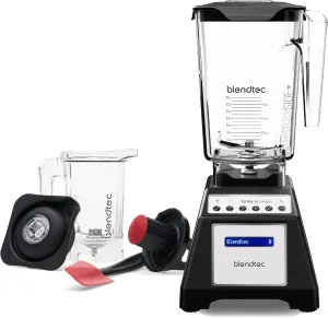 Blendtec Total Classic Original Blender, 90 oz WildSide  Jar, 24 oz Twister Jar, and Spectacula Spatula - Black