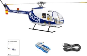 BO105 RC Helicopter for Adults, 470 Size 2.4G 6CH Military Remote Control Helicopter with H1 Flight Controller, GPS, Adjustable Left/Right-Handed Controls, Toy Gift -PNP