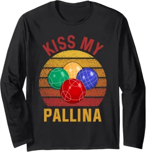 Bocce Ball Game Court Italian Lawn Bowling Bocce Ball Player Long Sleeve T-Shirt