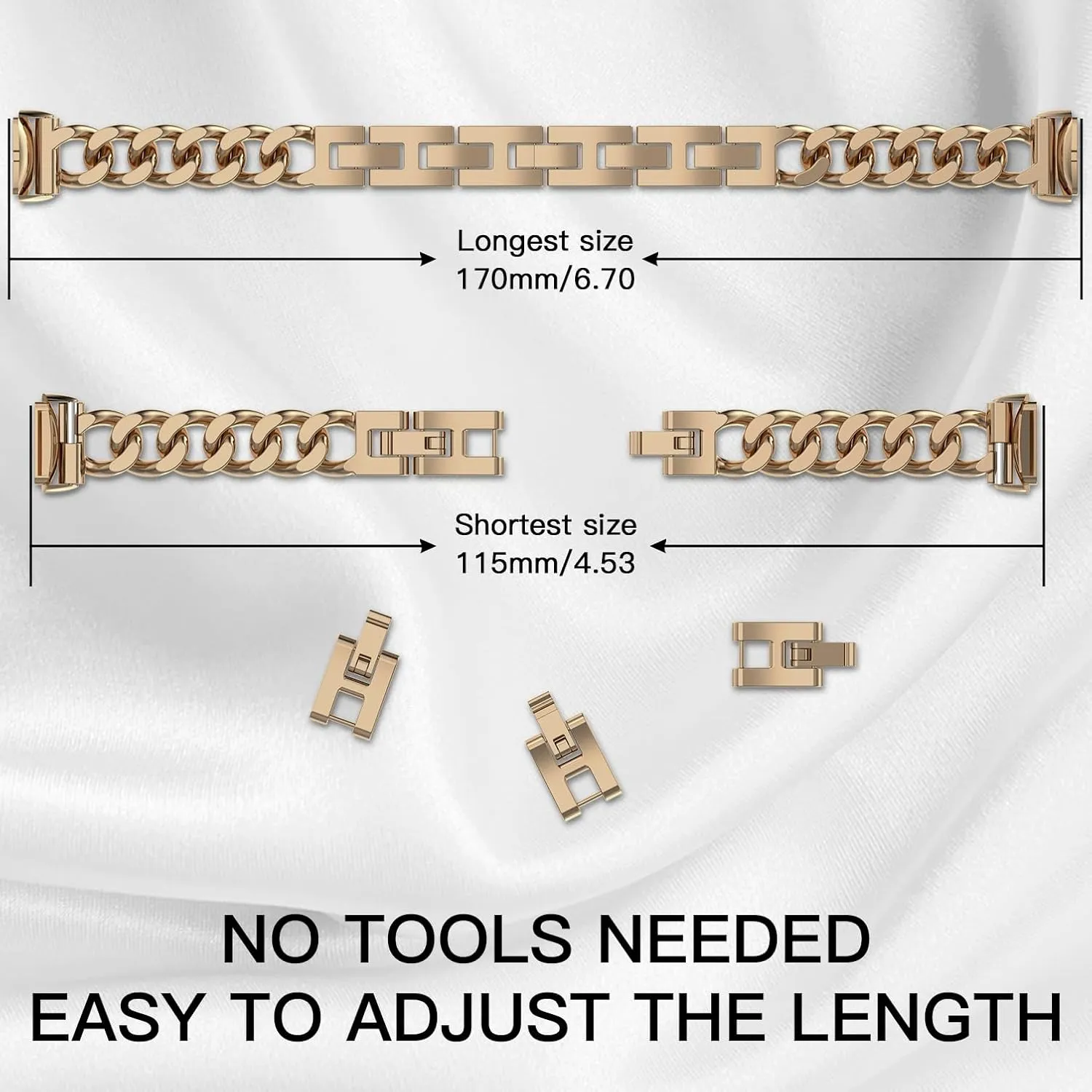 Bolesi Compatible with Fitbit Luxe Bands,Slim Metal Band Stainless Steel Adjustable Straps Replacement Bands for Fitbit Luxe Smart Watch for Women Men