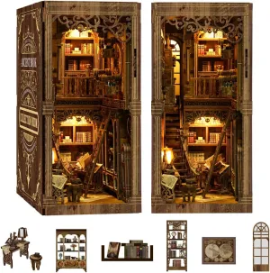 Book Nook Alley Kit, Wooden Cool Book Nook Alley, DIY Bookshelf Miniature Scenes, Bookshelf Model Kit, Book Nook Kits for Adults Fantasy - Bookstore