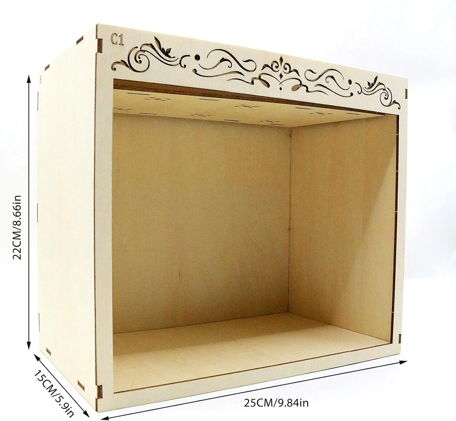 Book Nook Kit, Blank Booknook Wooden Diorama, Simple Single Bookend Dollhouse, DIY 3D Puzzle Model, Miniature House Kit with LED Light and Dust Cover