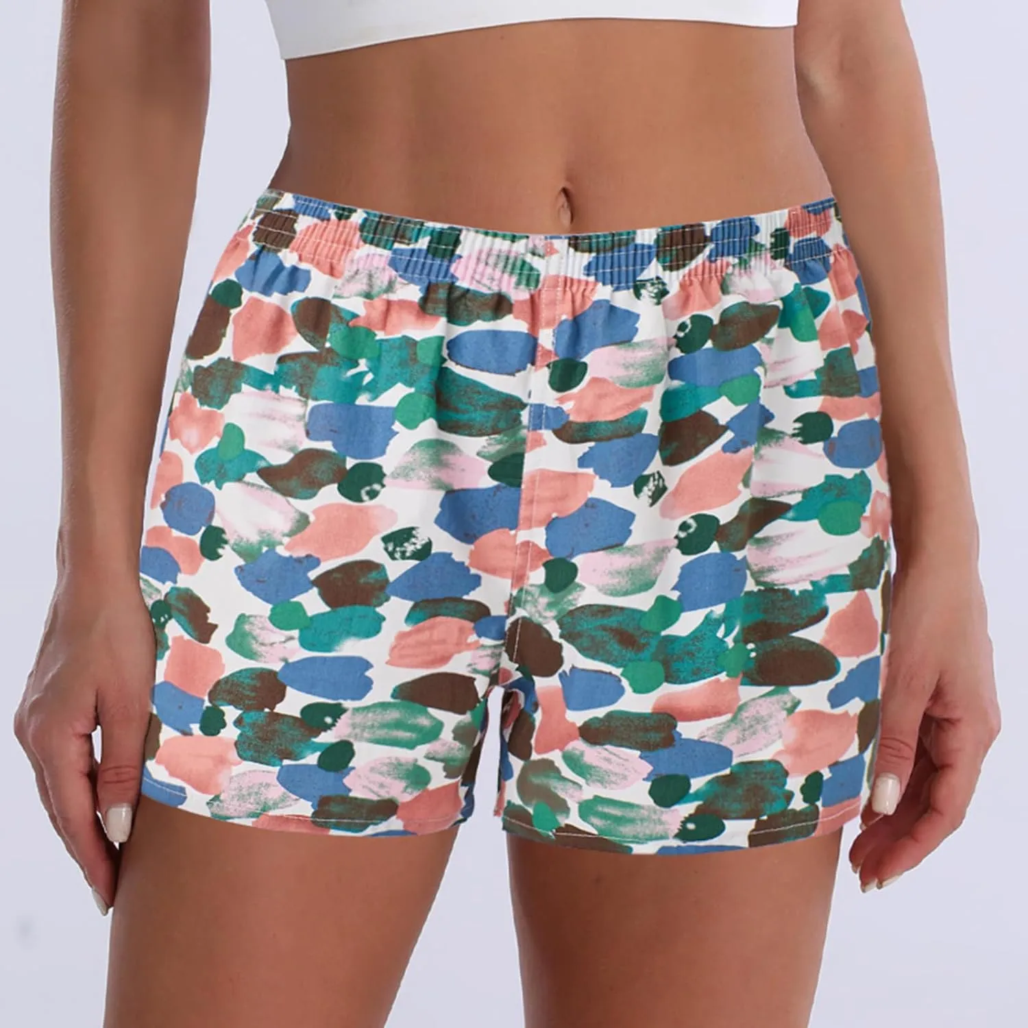 Boxer Shorts for Women Gingham Sleep Y2k Printed Boxers Pj Boxer Short Trendy Checkered Baggy Pj Boxers