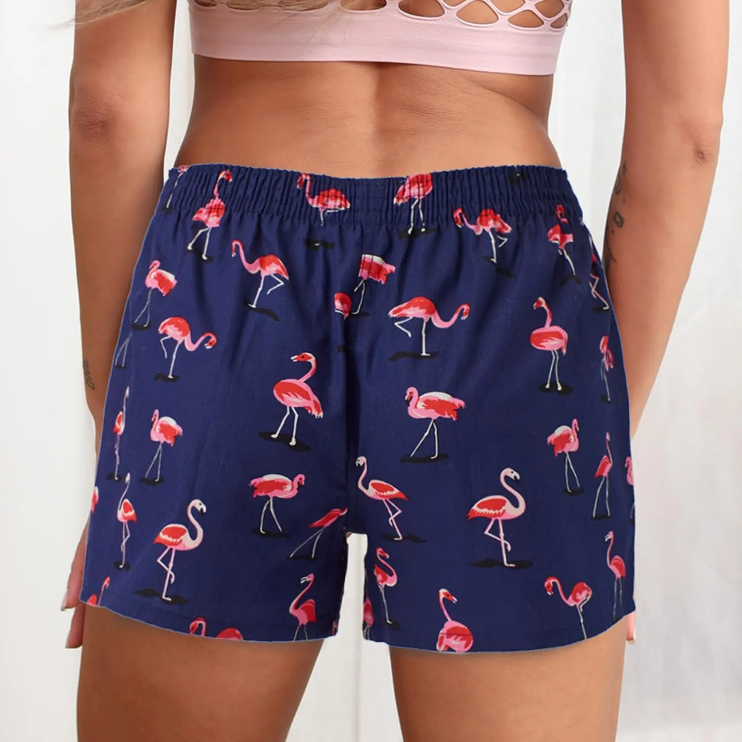 Boxer Shorts for Women Gingham Sleep Y2k Printed Boxers Pj Boxer Short Trendy Checkered Baggy Pj Boxers