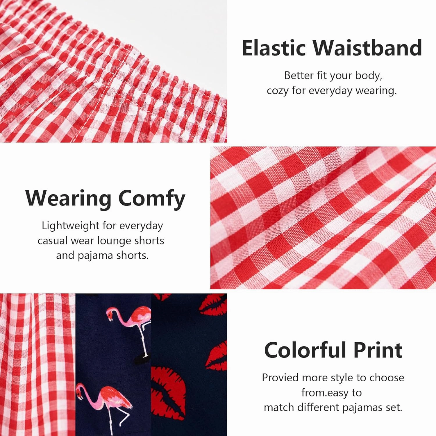 Boxer Shorts for Women Gingham Sleep Y2k Printed Boxers Pj Boxer Short Trendy Checkered Baggy Pj Boxers