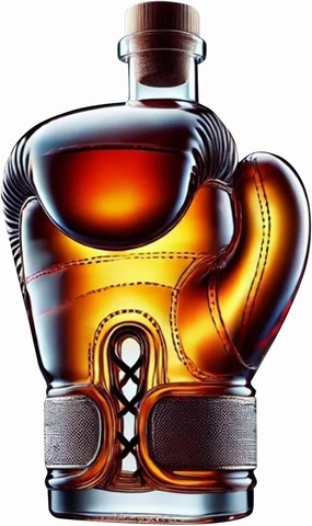 Boxing Glove Whiskey Bottle Glass Wine Bottle Novelty Glass Wine Carafe Whiskey Decanter Sets for Men Adult Home Bar Accessories Storing Wine Liquor And Beverages (Brown)
