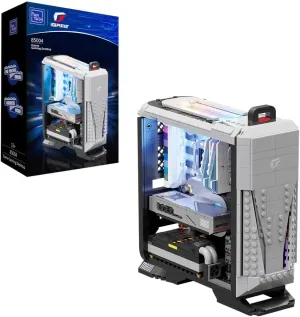 BRICKKK Technic Clamping Building Blocks Set PC Desktop Computer Building Set for Adult, PC Desktop Computer Building Kit, Creative Collectible Build-and-Display Model for Home or Office