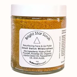 Bright Star Scrub Face and Lip Polish – Provides Radiant and Hydrated Skin, Natural and Sulfate-Free, Minimizes Scars, Vegan and Cruelty Free – Designed for Sensitive Skin