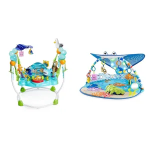 Bright Starts Disney Baby Finding Nemo Sea of Activities Jumper, Ages 6 months   & Disney Baby Finding Nemo Mr. Ray Ocean Lights & Music Gym, Ages Newborn  