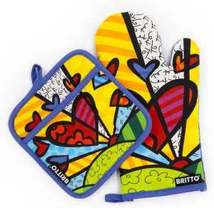 Britto Oven Mitt & Potholder Set - Designed by Romero Вrіtto (Colorful New Day)