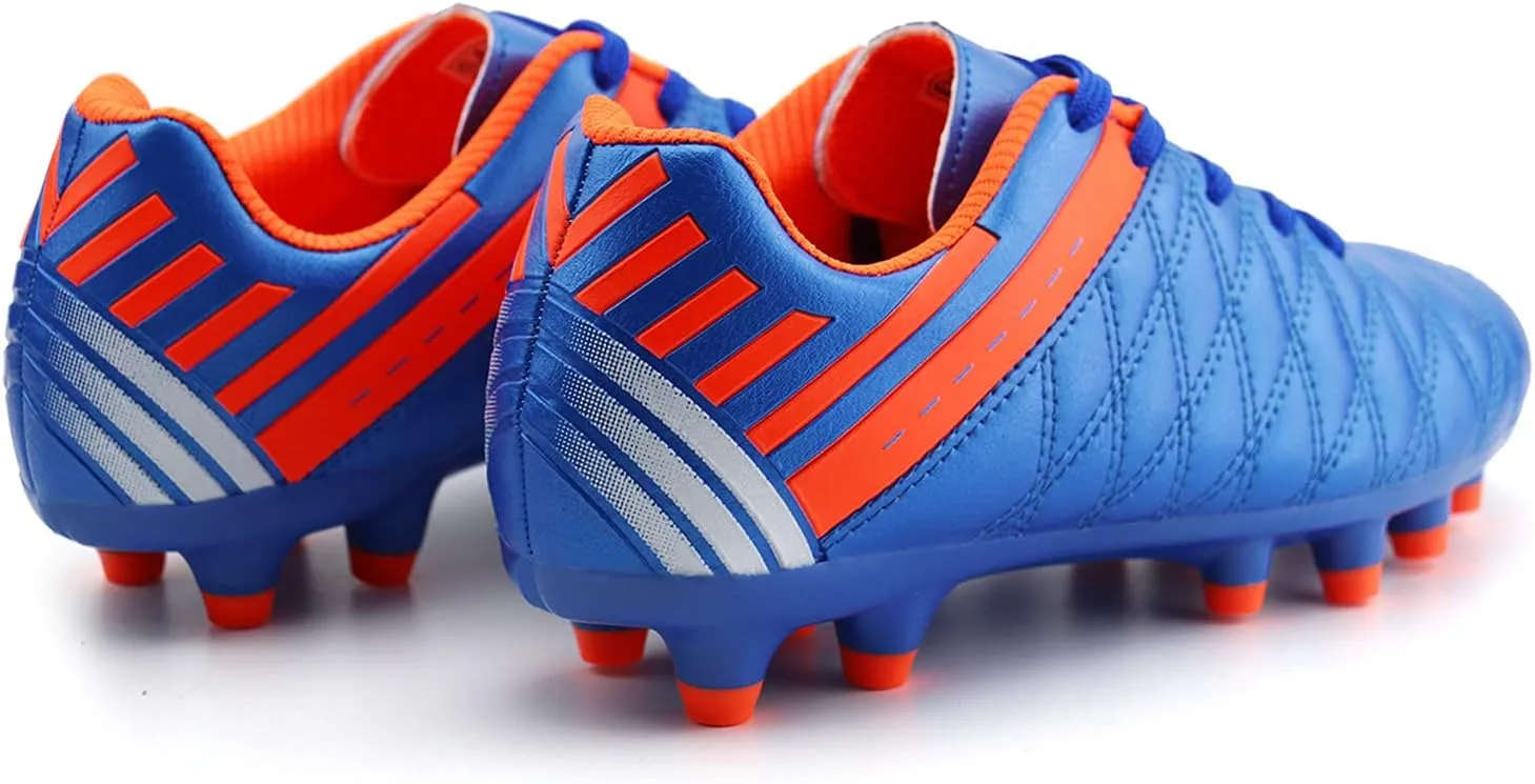 brooman Kids Athletic Soccer Cleats Boys Girls Outdoor Firm Ground Football Shoes