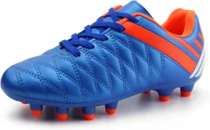 brooman Kids Athletic Soccer Cleats Boys Girls Outdoor Firm Ground Football Shoes