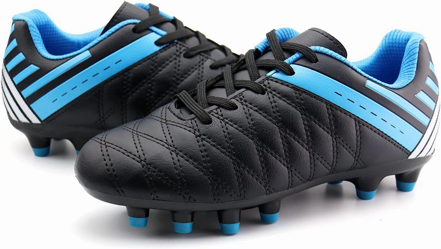 brooman Kids Athletic Soccer Cleats Boys Girls Outdoor Firm Ground Football Shoes