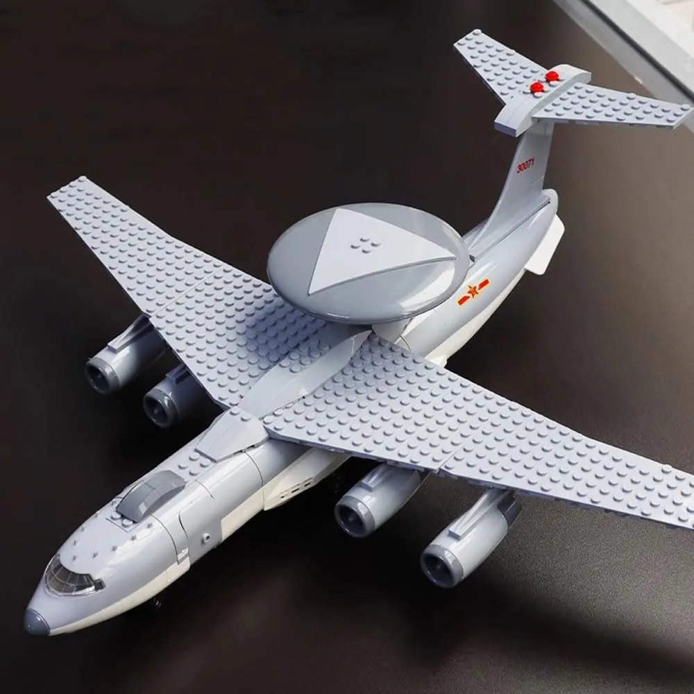 Building Block Early Warning Aircraft Air Force Set,Building Set Military Fighter Air Force,WW2 Military Airplanes Model,Aircraft Plane Brick Toy Gifts for Kids and Adults,199PCS