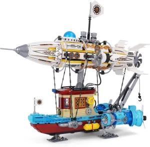 Building Blocks Set,Steampunk Airship Building Toys,Creative and Collectible Blocks Model Gift for Christmas,Birthday,New Year 1256PCS