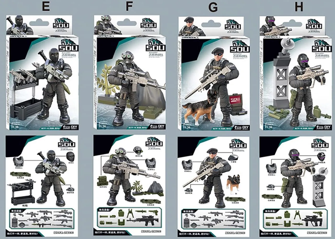 Building Set - Military Vehicle with 8 Mini Soldiers, 70  Weapons & Accessories, Army Building Toys for Kids & Boys 6 
